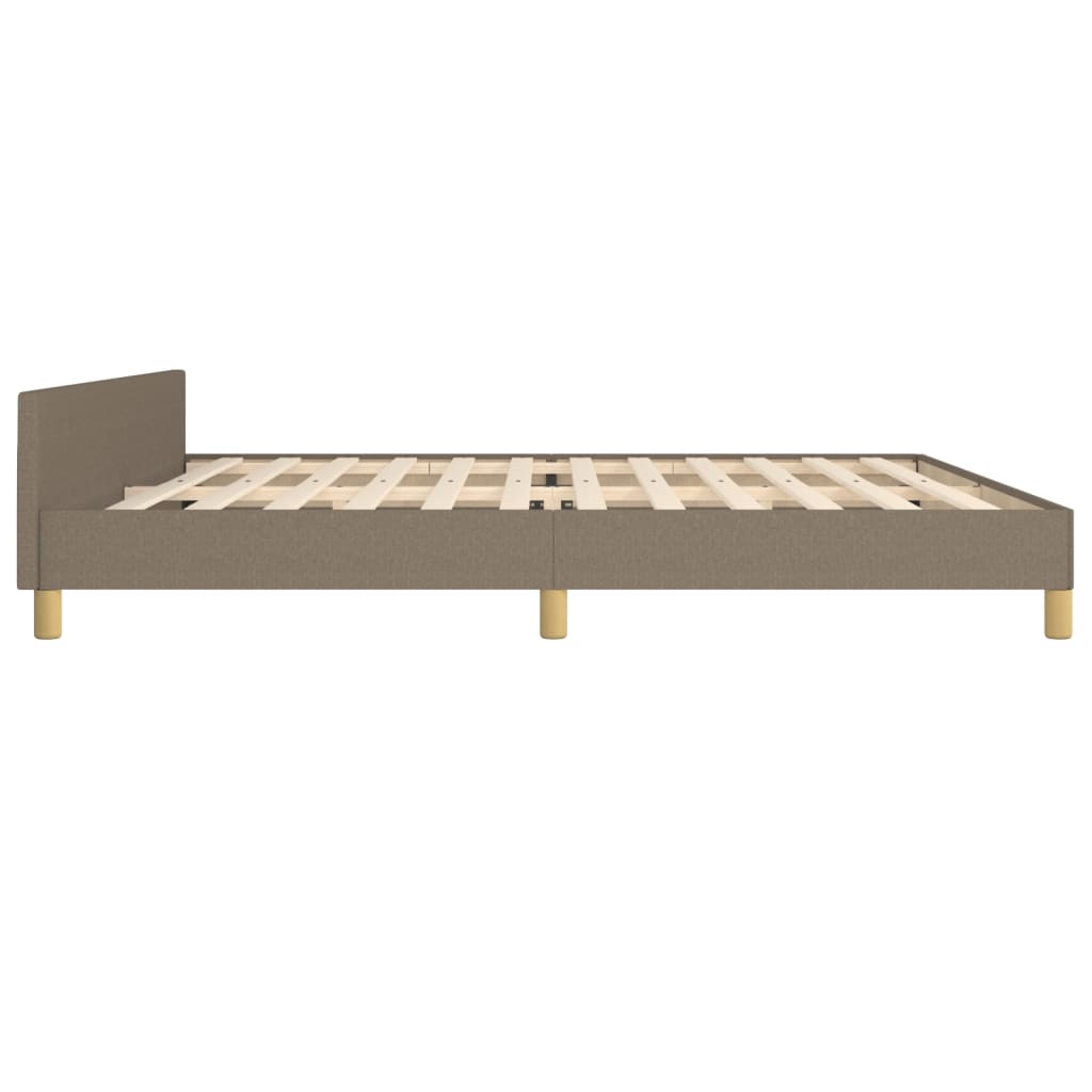 vidaXL Rama łóżka bez materaca, taupe, 200x200 cm, obita tkaniną