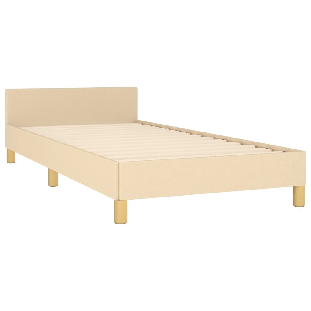 vidaXL Rama łóżka bez materaca Kremowa 80x200 cm Tkanina