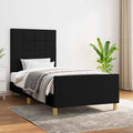 vidaXL Rama łóżka bez materaca Czarna 90x190 cm Tkanina
