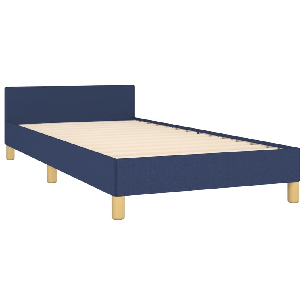 vidaXL Rama łóżka bez materaca Niebieska 90x190 cm Tkanina