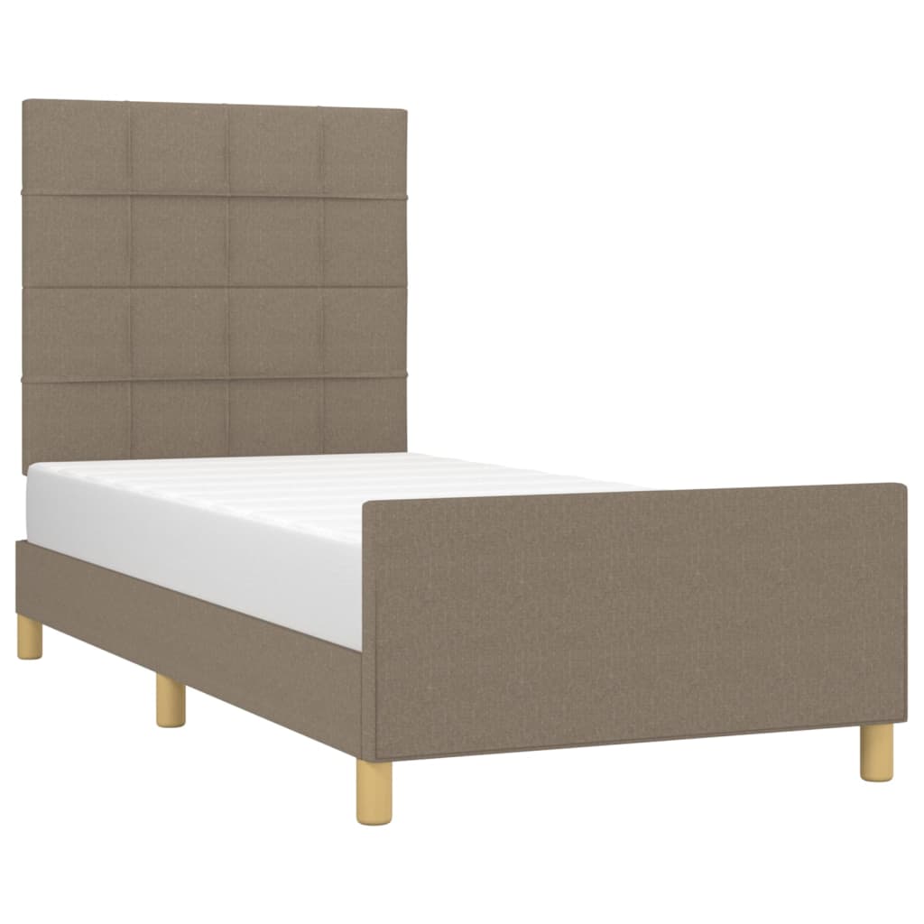 vidaXL Rama łóżka bez materaca Taupe 90x200 cm Tkanina