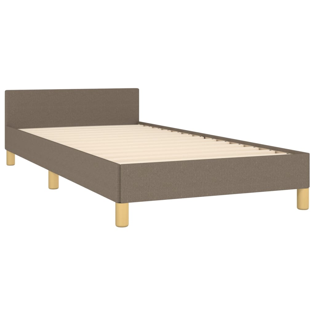 vidaXL Rama łóżka bez materaca Taupe 90x200 cm Tkanina