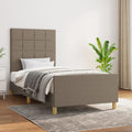 vidaXL Rama łóżka bez materaca Taupe 90x200 cm Tkanina