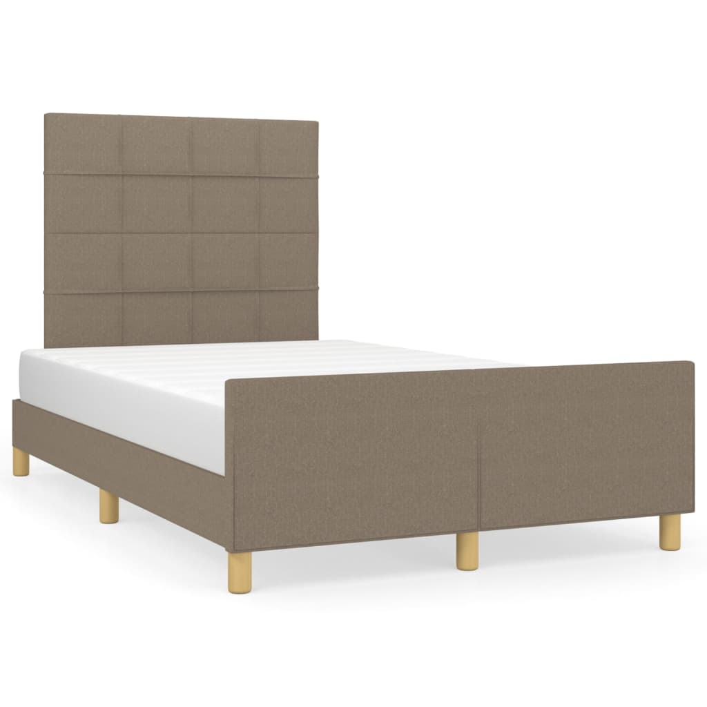 vidaXL Rama łóżka bez materaca, taupe, 120x200 cm, obita tkaniną