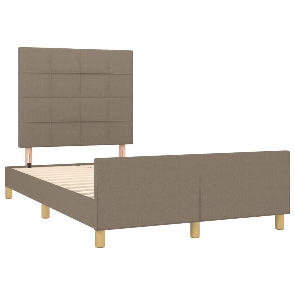 vidaXL Rama łóżka bez materaca, taupe, 120x200 cm, obita tkaniną