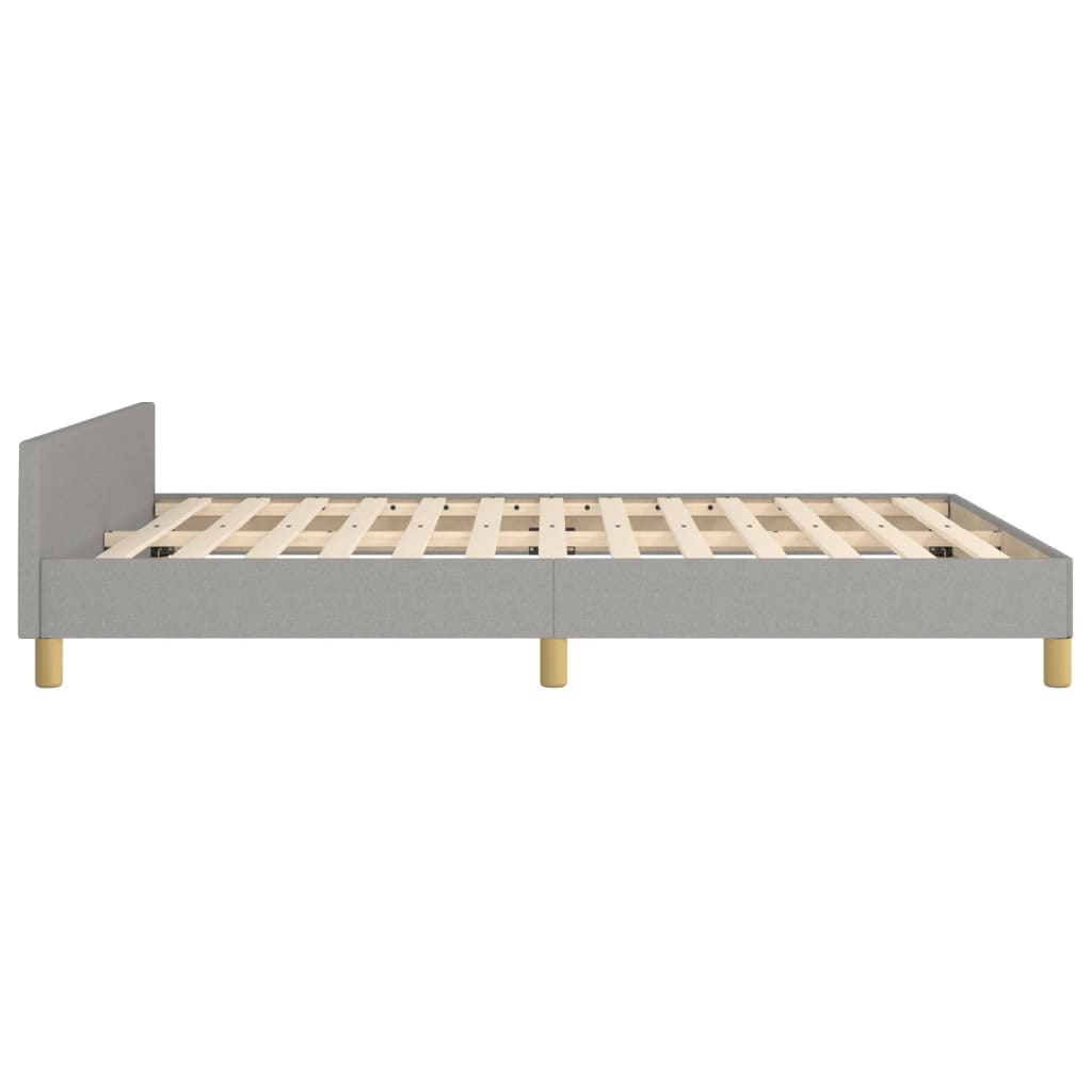 vidaXL Rama łóżka bez materaca, jasnoszara, 140x190 cm, obita tkaniną