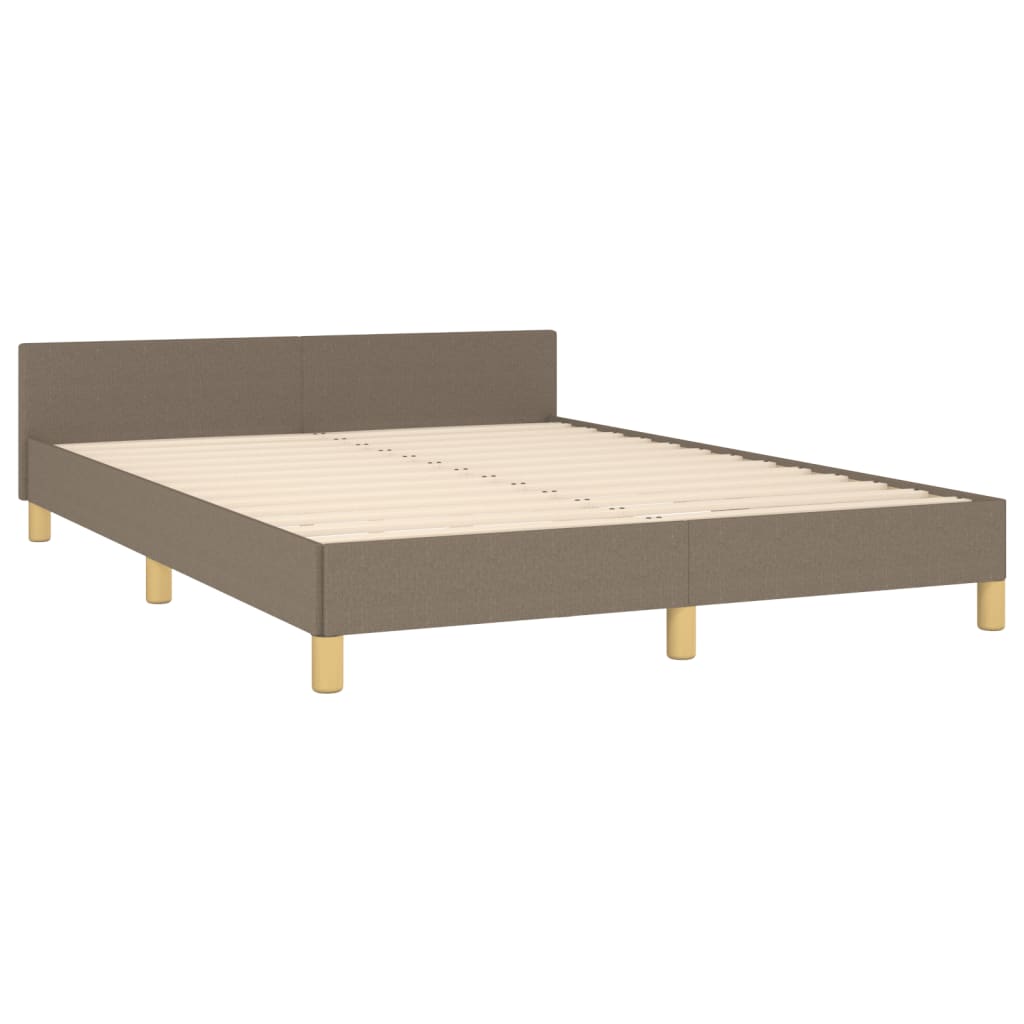 vidaXL Rama łóżka bez materaca, taupe, 140x190 cm, obita tkaniną