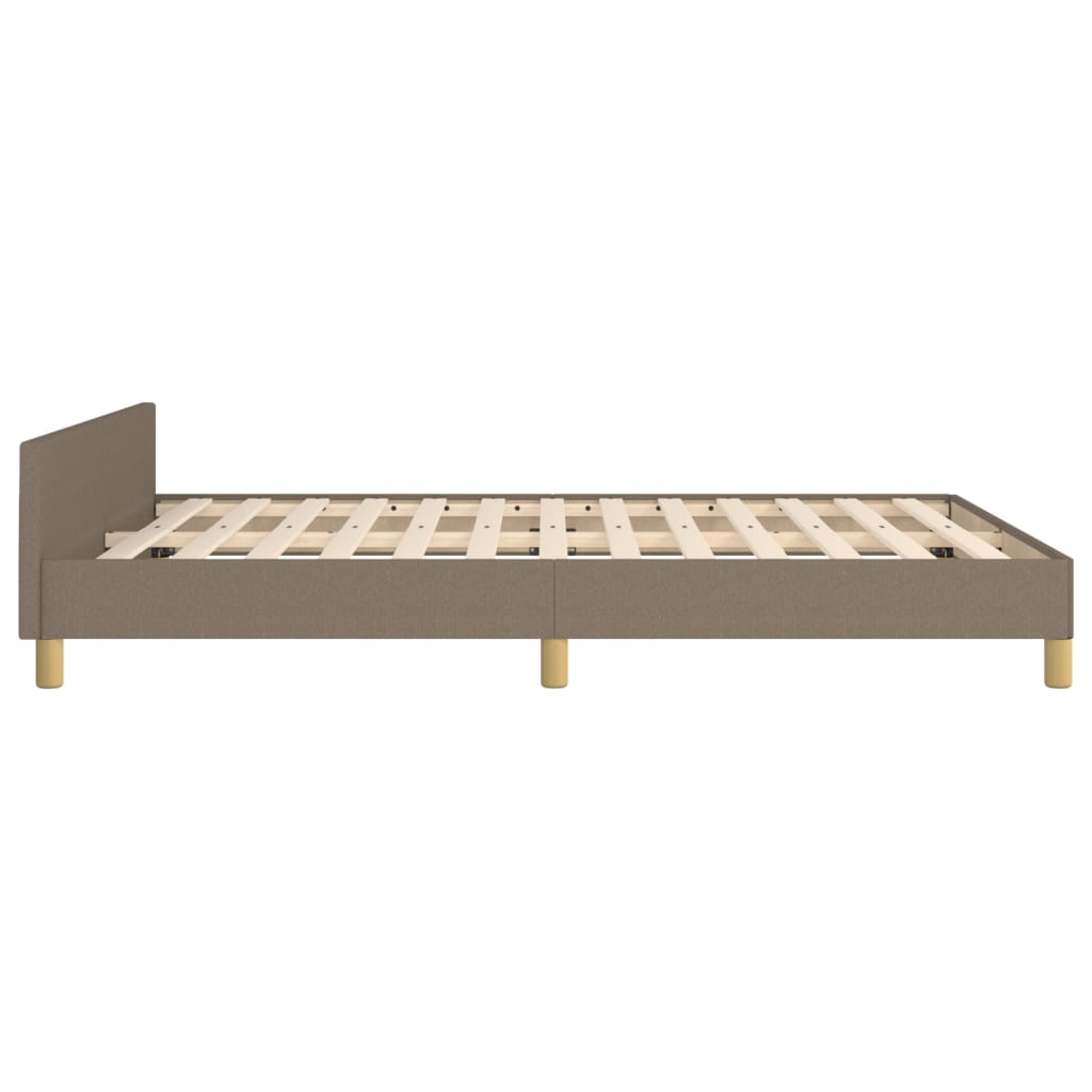 vidaXL Rama łóżka bez materaca, taupe, 140x200 cm, obita tkaniną