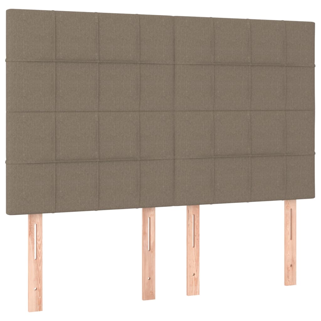 vidaXL Rama łóżka bez materaca, taupe, 140x200 cm, obita tkaniną