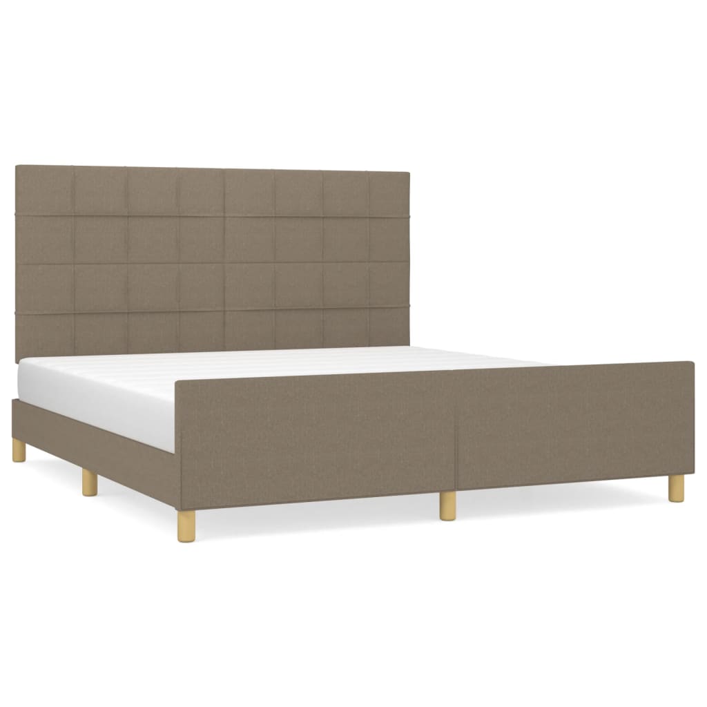 vidaXL Rama łóżka bez materaca, taupe, 180x200 cm, obita tkaniną