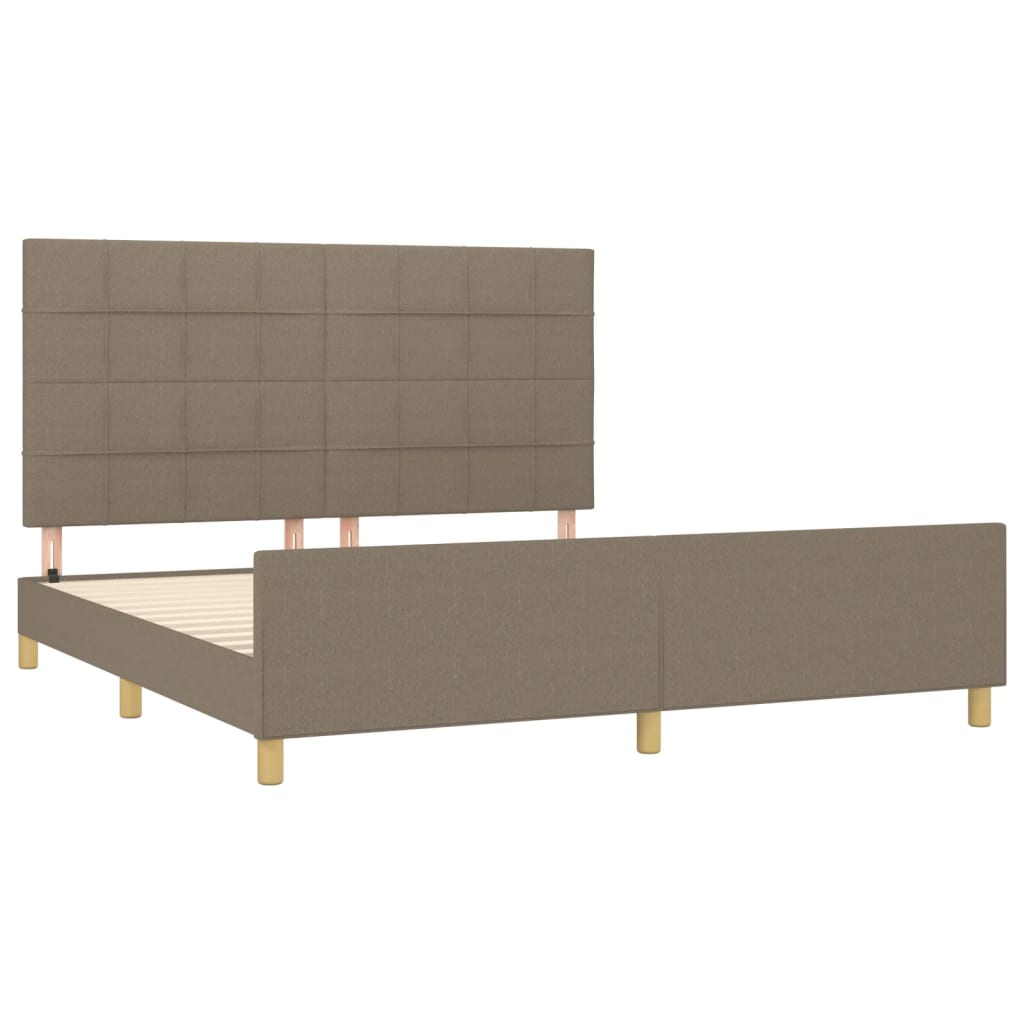 vidaXL Rama łóżka bez materaca, taupe, 180x200 cm, obita tkaniną