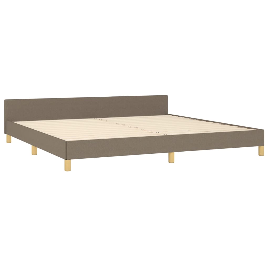 vidaXL Rama łóżka bez materaca, taupe, 200x200 cm, obita tkaniną
