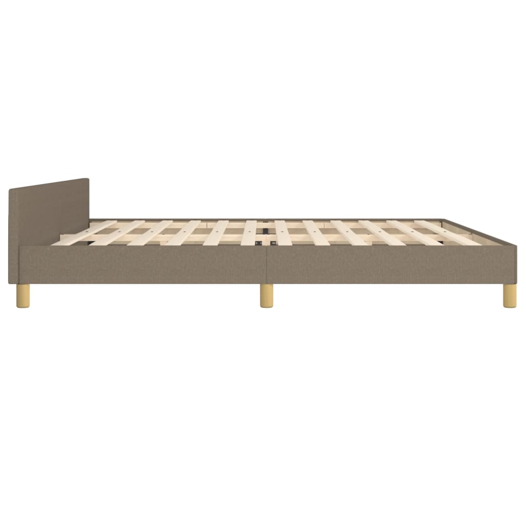 vidaXL Rama łóżka bez materaca, taupe, 200x200 cm, obita tkaniną
