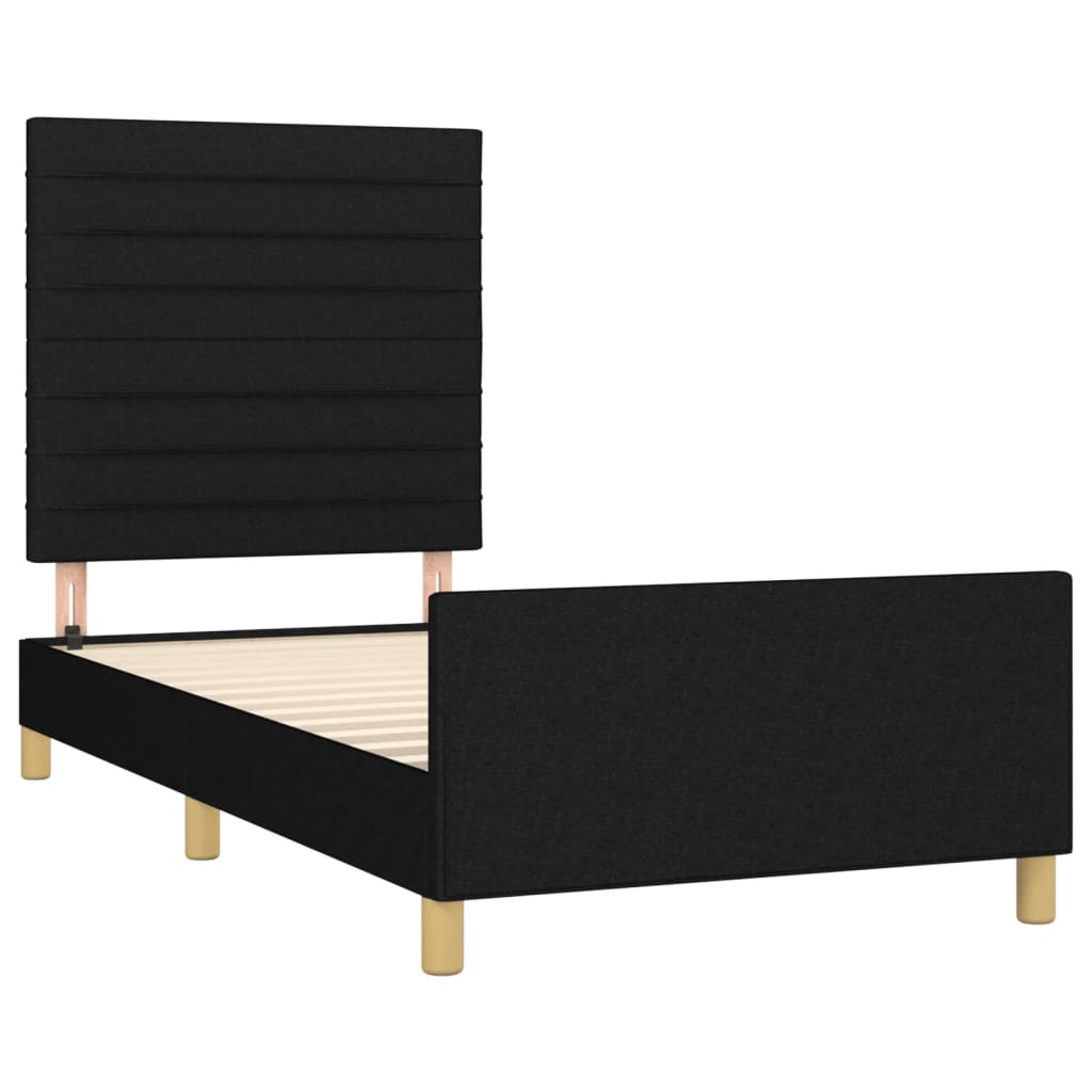 vidaXL Rama łóżka bez materaca Czarna 80x200 cm Tkanina