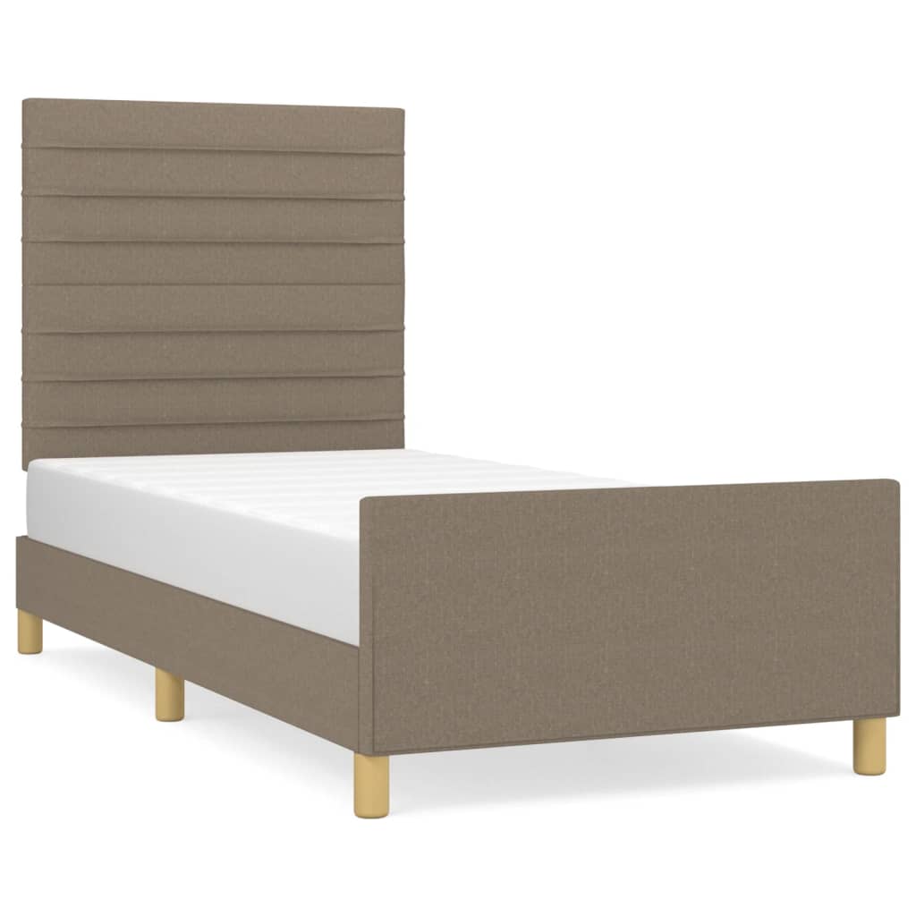 vidaXL Rama łóżka bez materaca Taupe 80x200 cm Tkanina