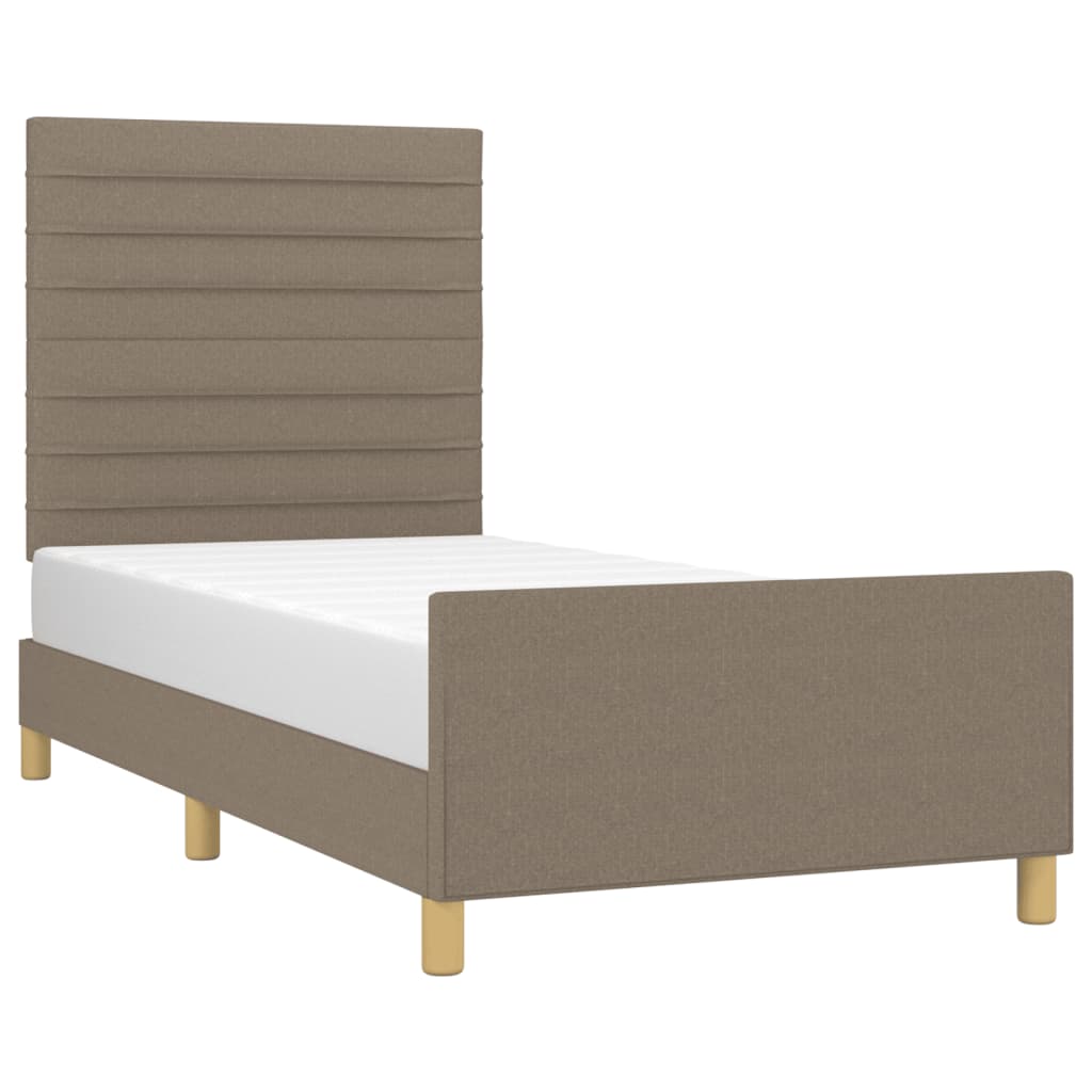 vidaXL Rama łóżka bez materaca Taupe 90x190 cm Tkanina