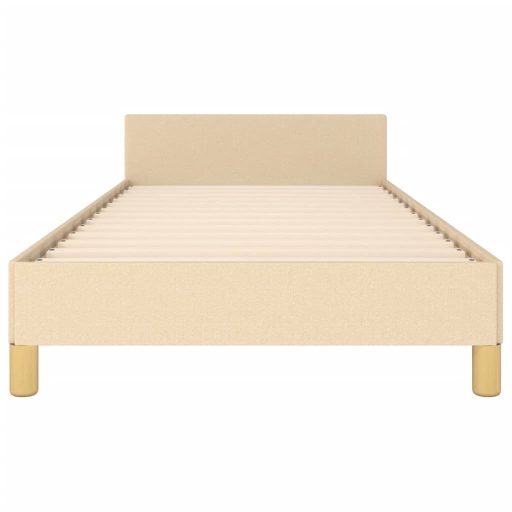 vidaXL Rama łóżka bez materaca Kremowa 90x190 cm Tkanina