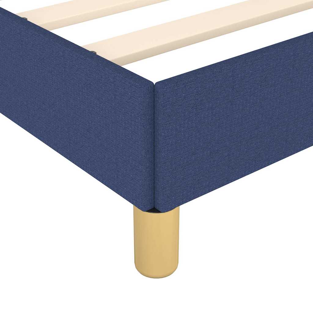 vidaXL Rama łóżka bez materaca Niebieska 90x190 cm Tkanina
