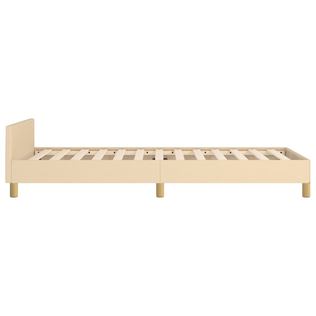 vidaXL Rama łóżka bez materaca Kremowa 90x200 cm Tkanina