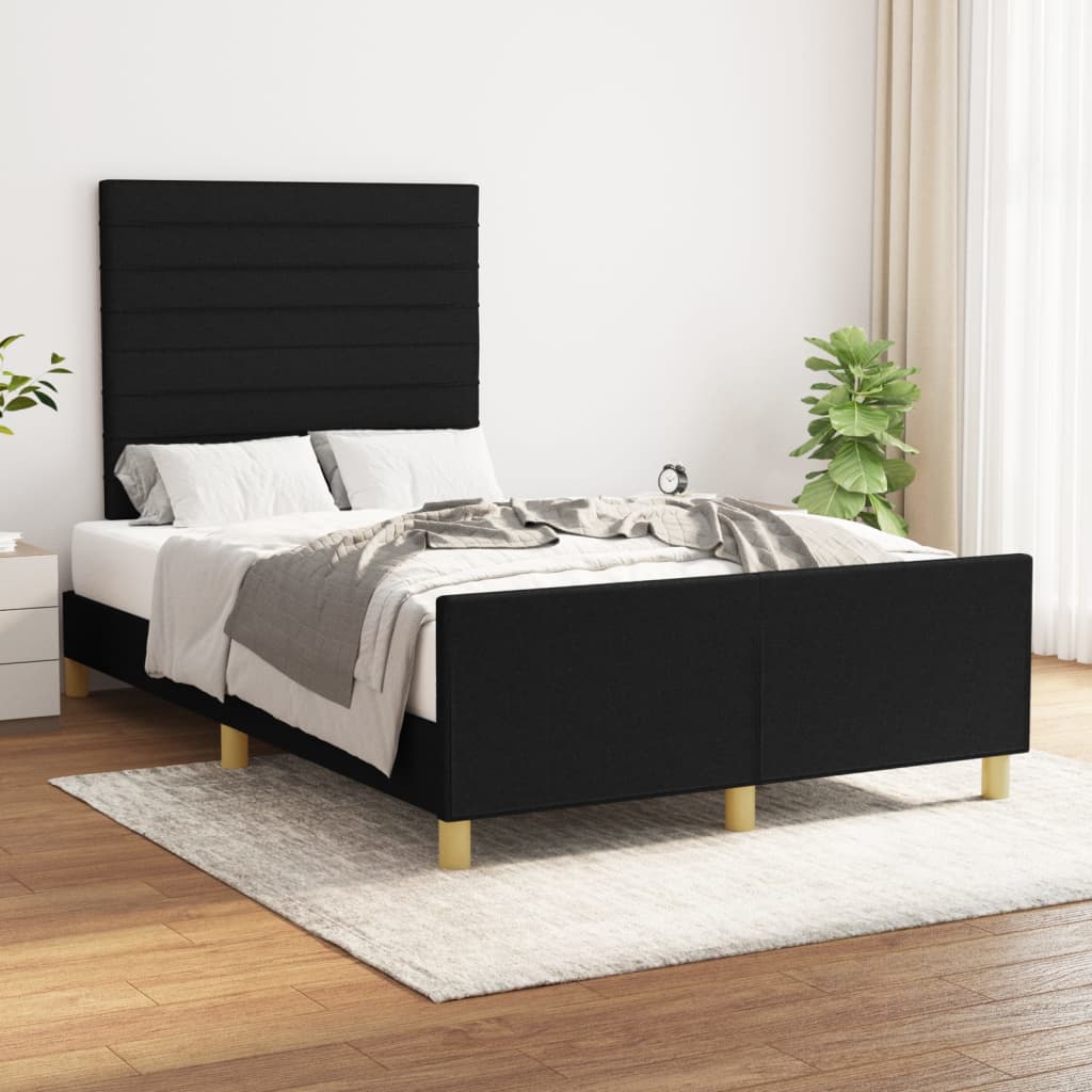 vidaXL Rama łóżka bez materaca, czarna, 120x200 cm, obita tkaniną