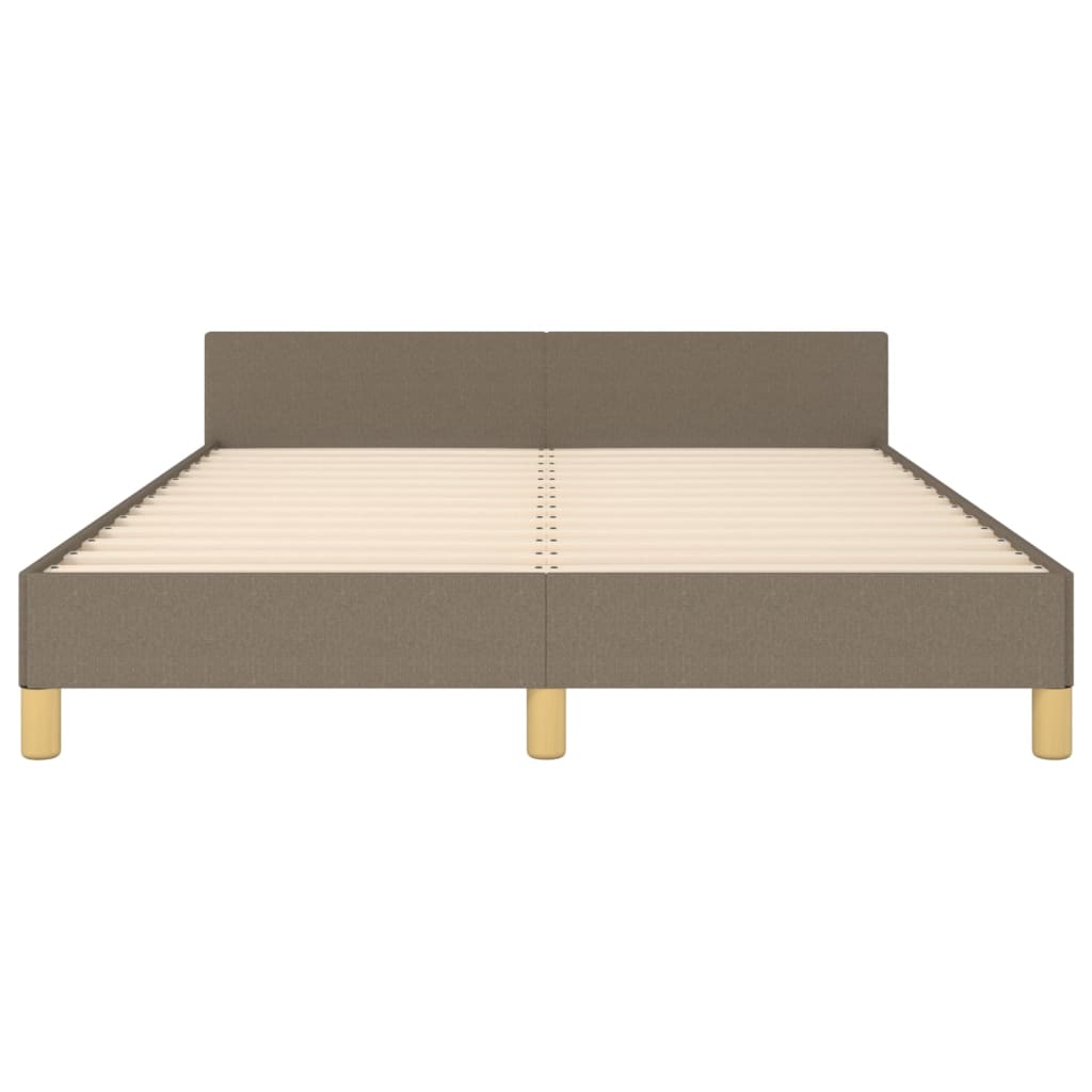 vidaXL Rama łóżka bez materaca, taupe, 140x190 cm, obita tkaniną