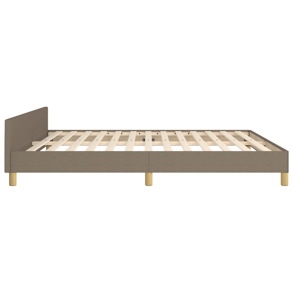 vidaXL Rama łóżka bez materaca, taupe, 160x200 cm, obita tkaniną