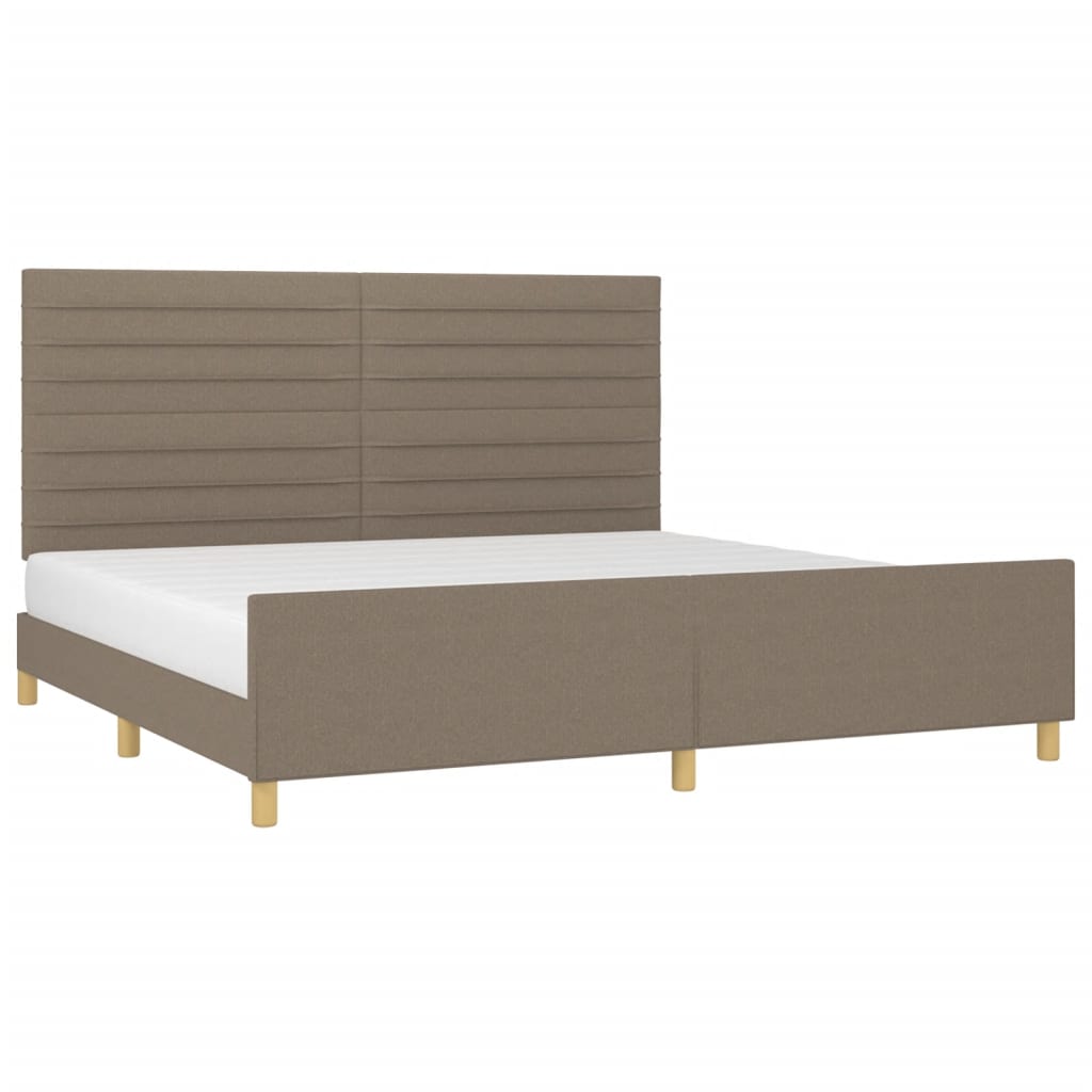 vidaXL Rama łóżka bez materaca, taupe, 200x200 cm, obita tkaniną