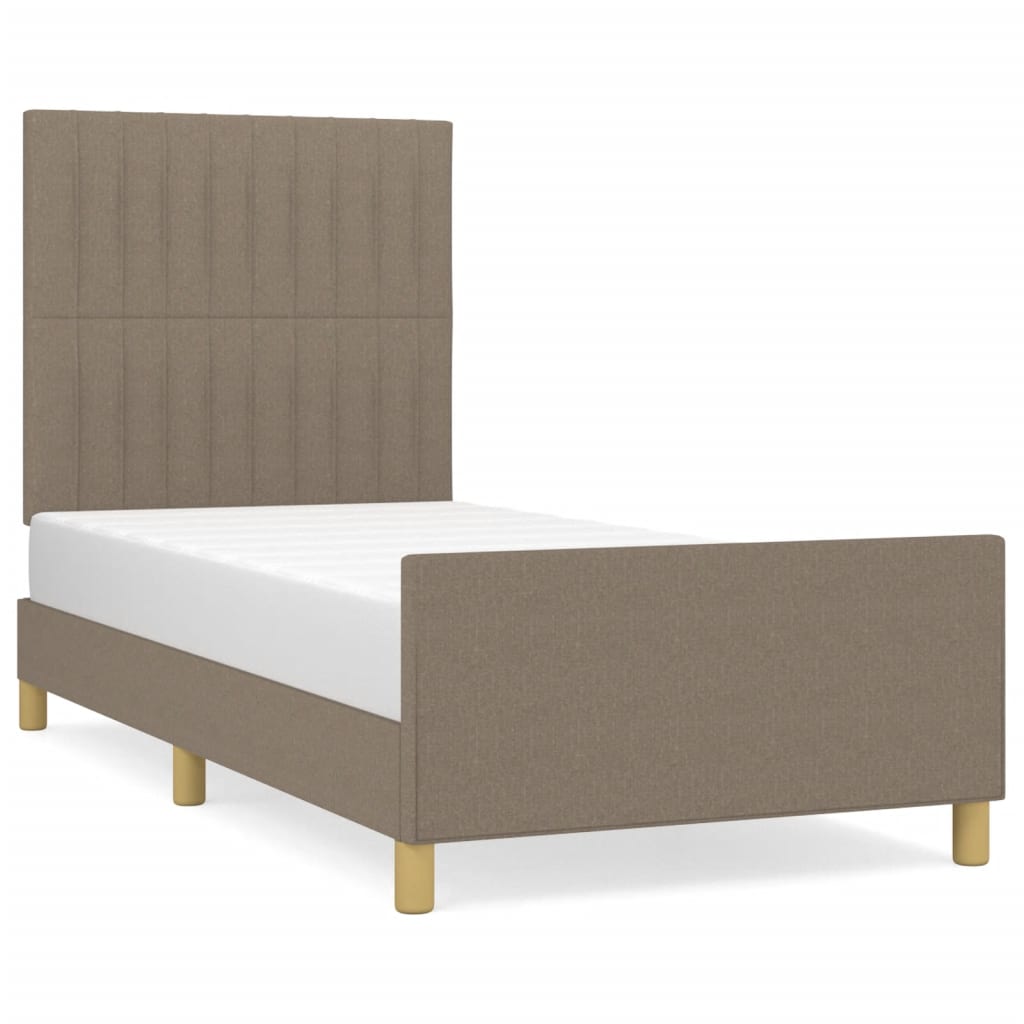 vidaXL Rama łóżka bez materaca Taupe 80x200 cm Tkanina