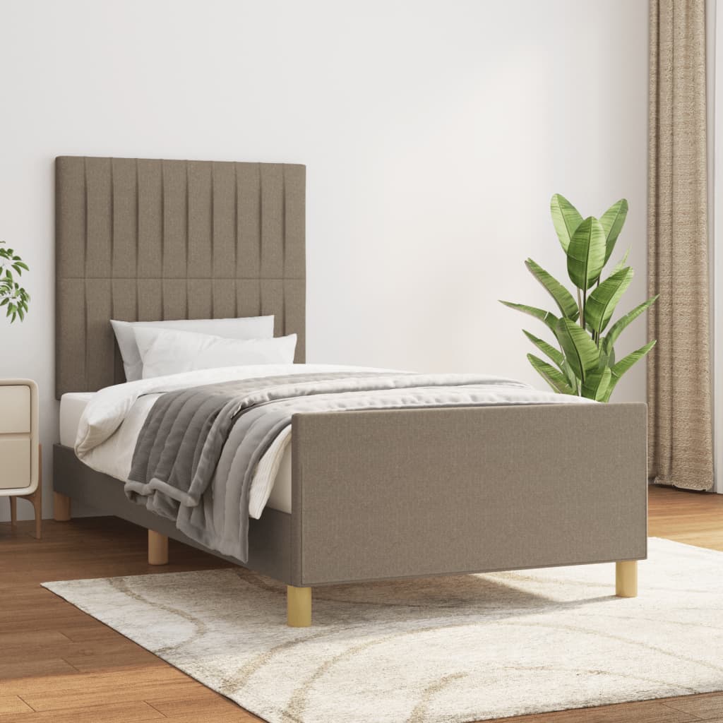 vidaXL Rama łóżka bez materaca Taupe 80x200 cm Tkanina