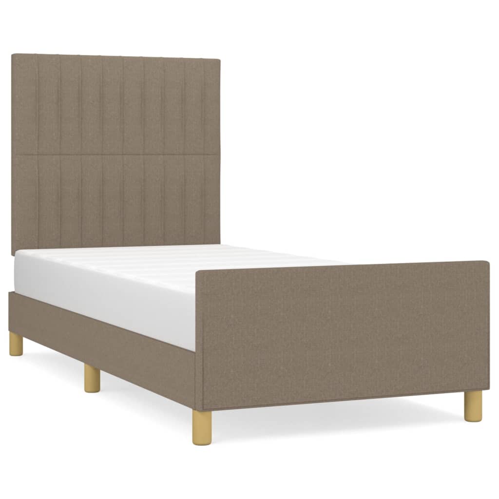 vidaXL Rama łóżka bez materaca Taupe 90x190 cm Tkanina