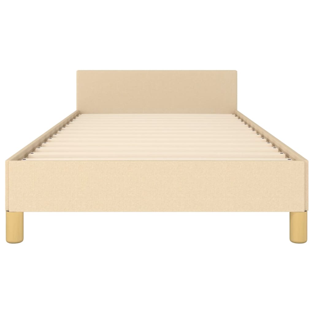 vidaXL Rama łóżka bez materaca Kremowa 90x190 cm Tkanina