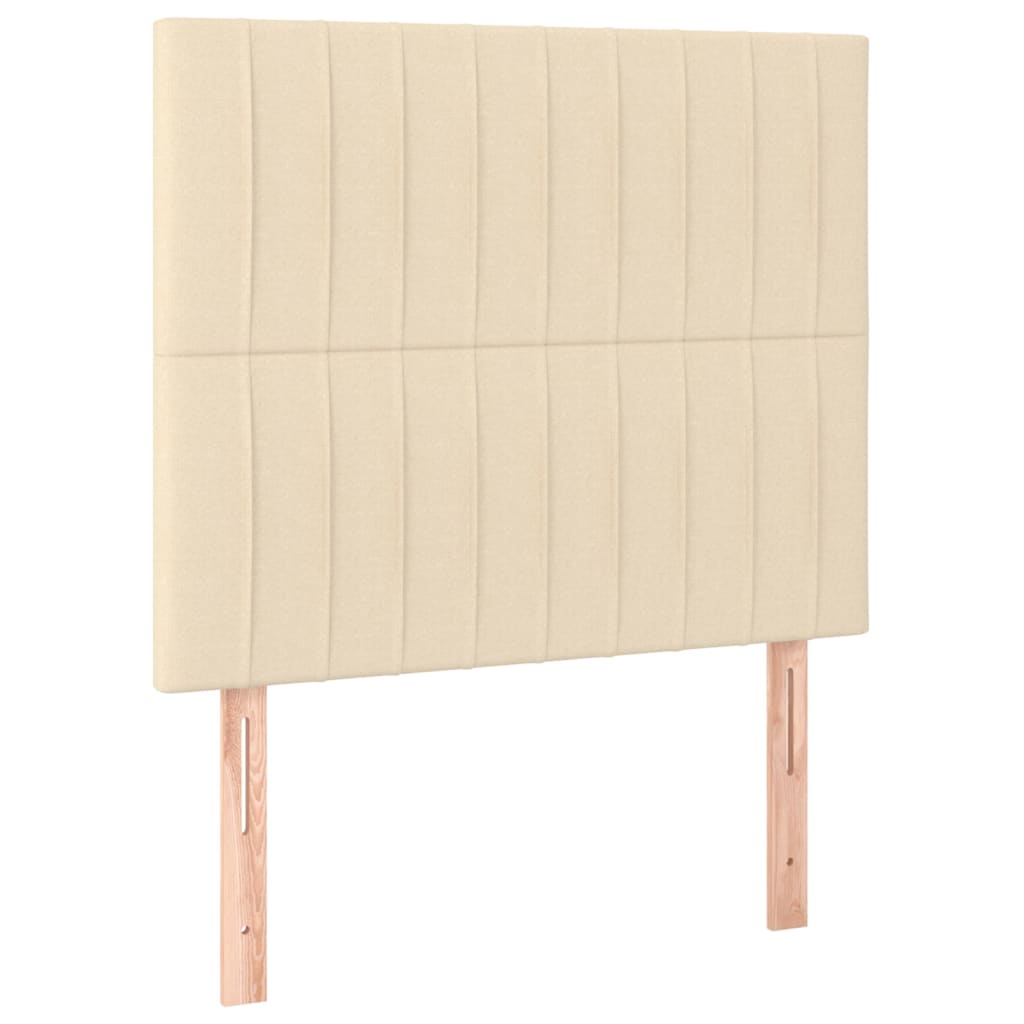 vidaXL Rama łóżka bez materaca Kremowa 90x200 cm Tkanina