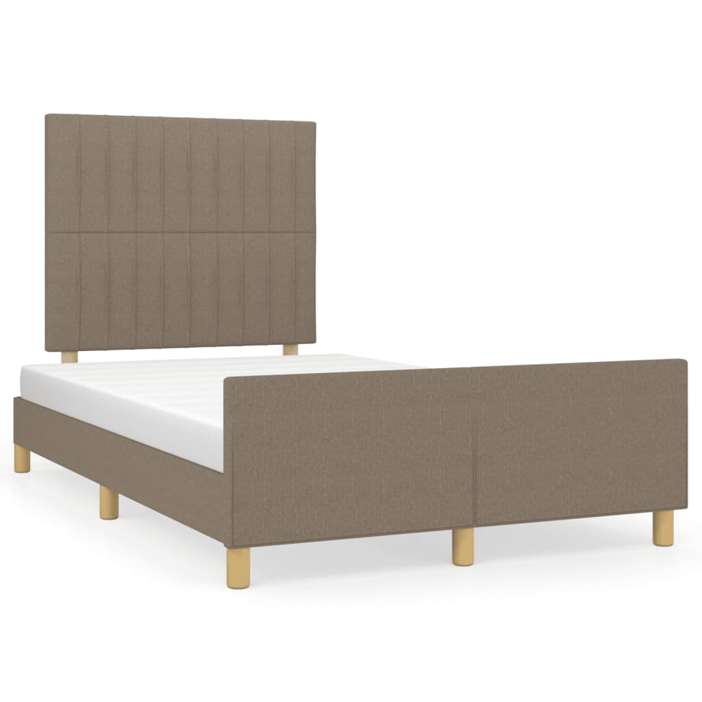 vidaXL Rama łóżka bez materaca, taupe, 120x200 cm, obita tkaniną