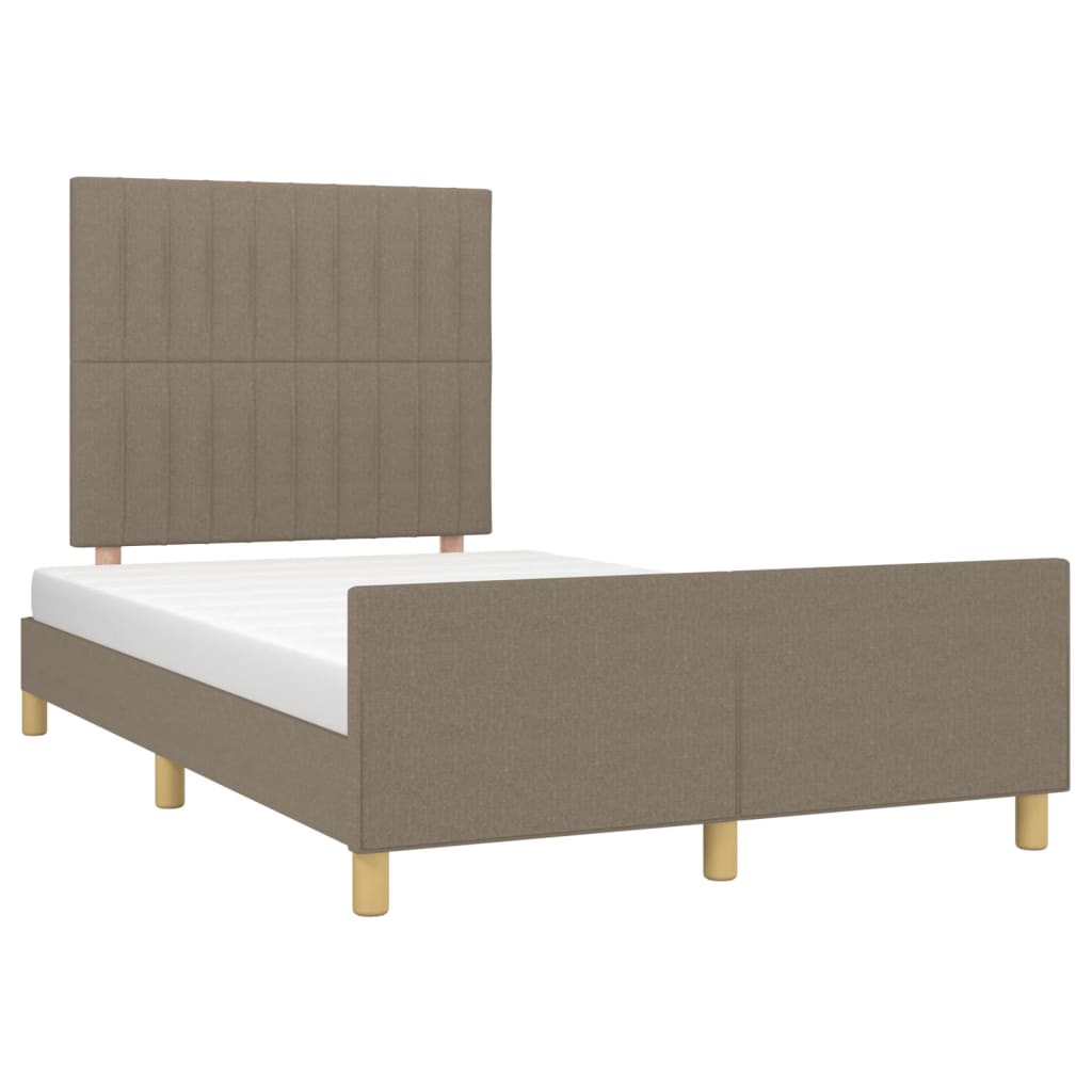 vidaXL Rama łóżka bez materaca, taupe, 120x200 cm, obita tkaniną
