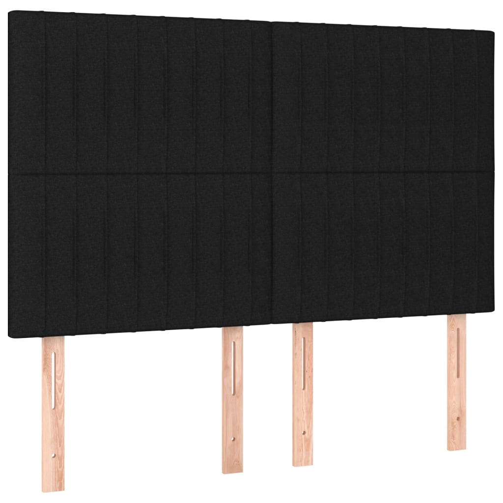 vidaXL Rama łóżka bez materaca, czarna, 140x200 cm, obita tkaniną