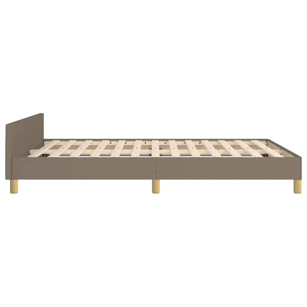 vidaXL Rama łóżka bez materaca, taupe, 140x200 cm, obita tkaniną