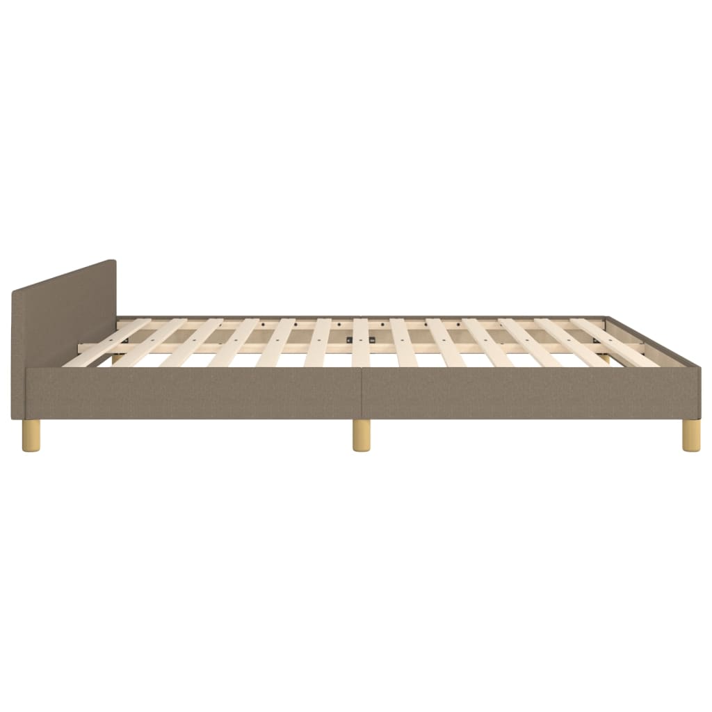 vidaXL Rama łóżka bez materaca, taupe, 160x200 cm, obita tkaniną