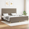 vidaXL Rama łóżka bez materaca, taupe, 160x200 cm, obita tkaniną