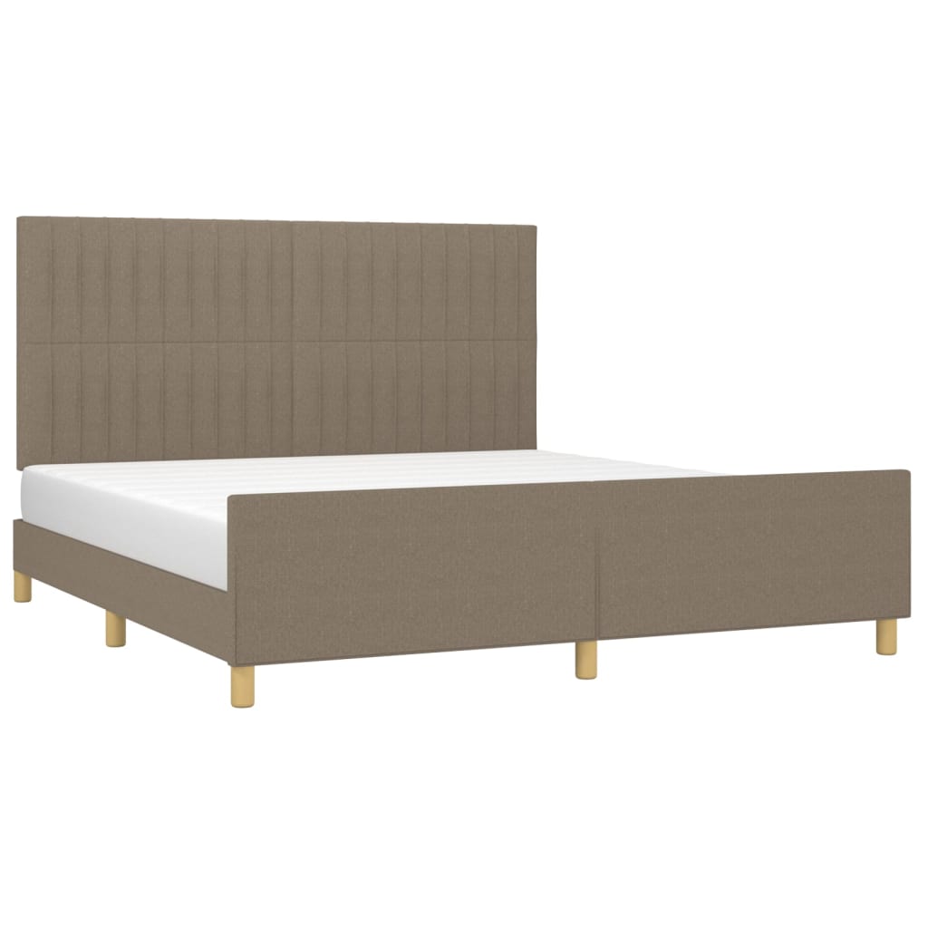 vidaXL Rama łóżka bez materaca, taupe, 180x200 cm, obita tkaniną