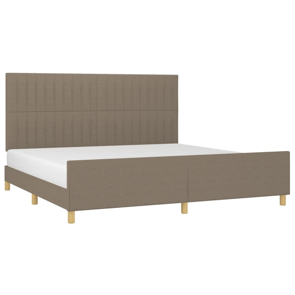 vidaXL Rama łóżka bez materaca, taupe, 200x200 cm, obita tkaniną
