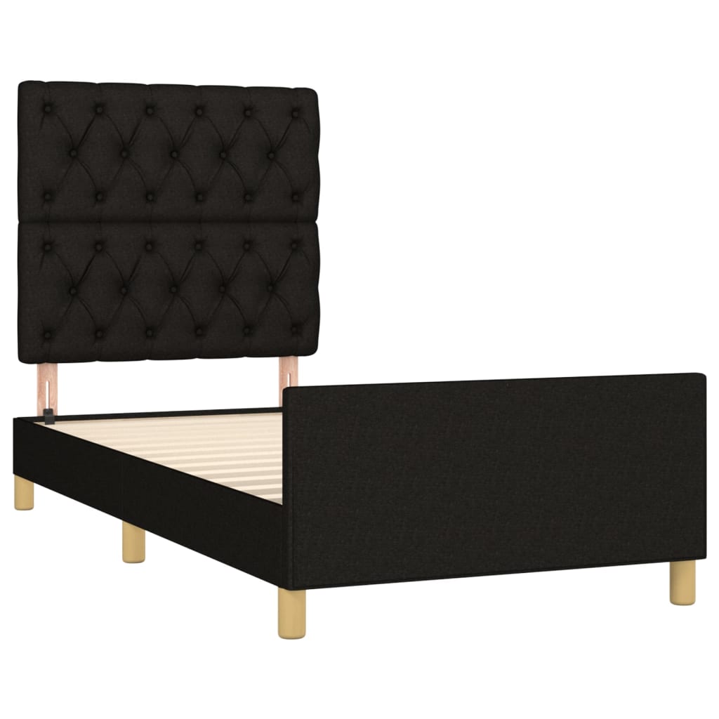 vidaXL Rama łóżka bez materaca Czarna 80x200 cm Tkanina