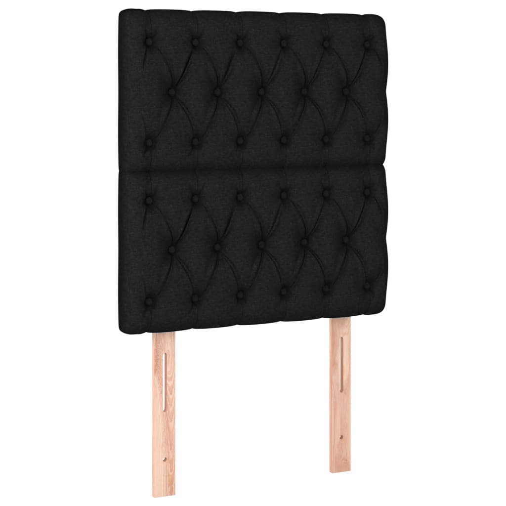 vidaXL Rama łóżka bez materaca Czarna 80x200 cm Tkanina