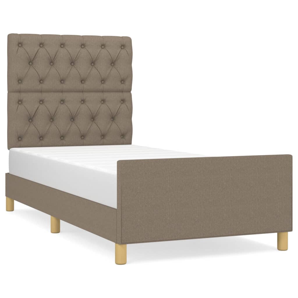 vidaXL Rama łóżka bez materaca Taupe 80x200 cm Tkanina