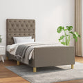 vidaXL Rama łóżka bez materaca Taupe 80x200 cm Tkanina