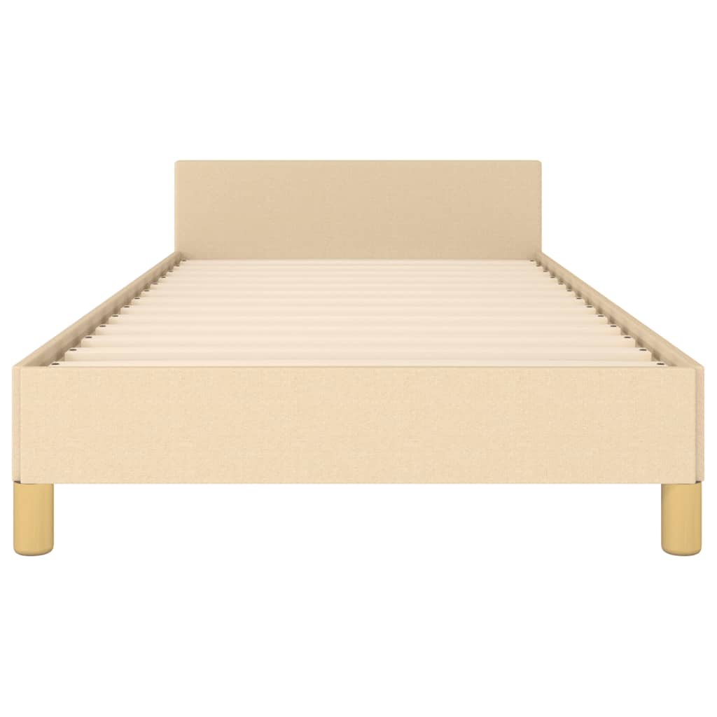 vidaXL Rama łóżka bez materaca Kremowa 90x190 cm Tkanina