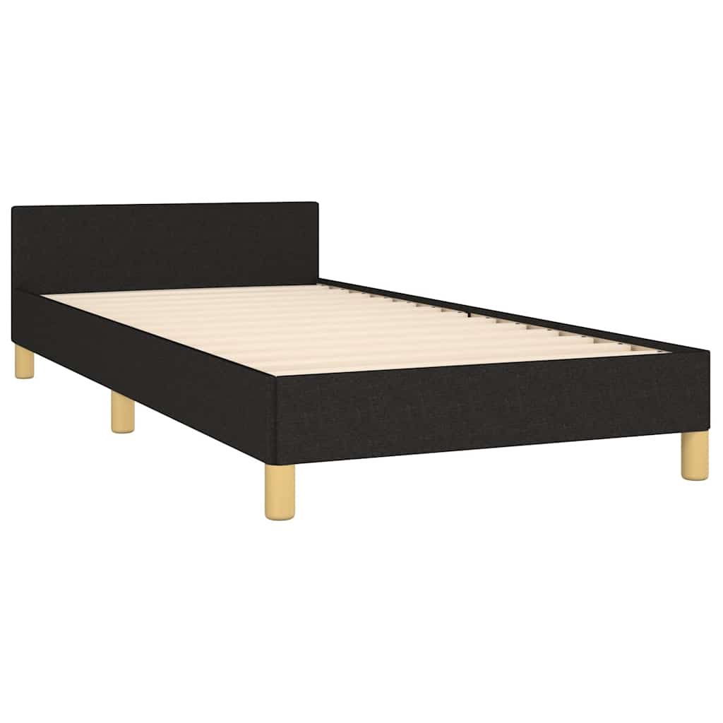 vidaXL Rama łóżka bez materaca Czarna 90x200 cm Tkanina