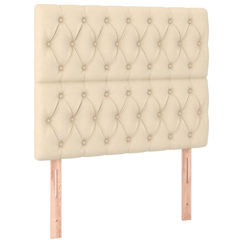 vidaXL Rama łóżka bez materaca Kremowa 90x200 cm Tkanina