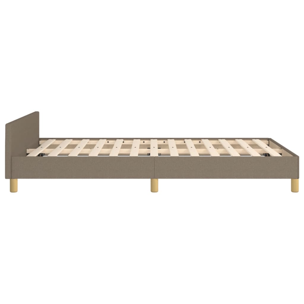 vidaXL Rama łóżka bez materaca, taupe, 120x200 cm, obita tkaniną