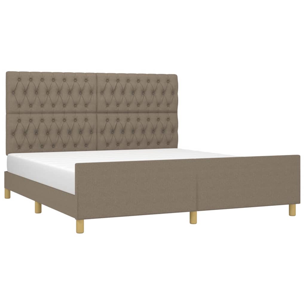 vidaXL Rama łóżka bez materaca, taupe, 180x200 cm, obita tkaniną