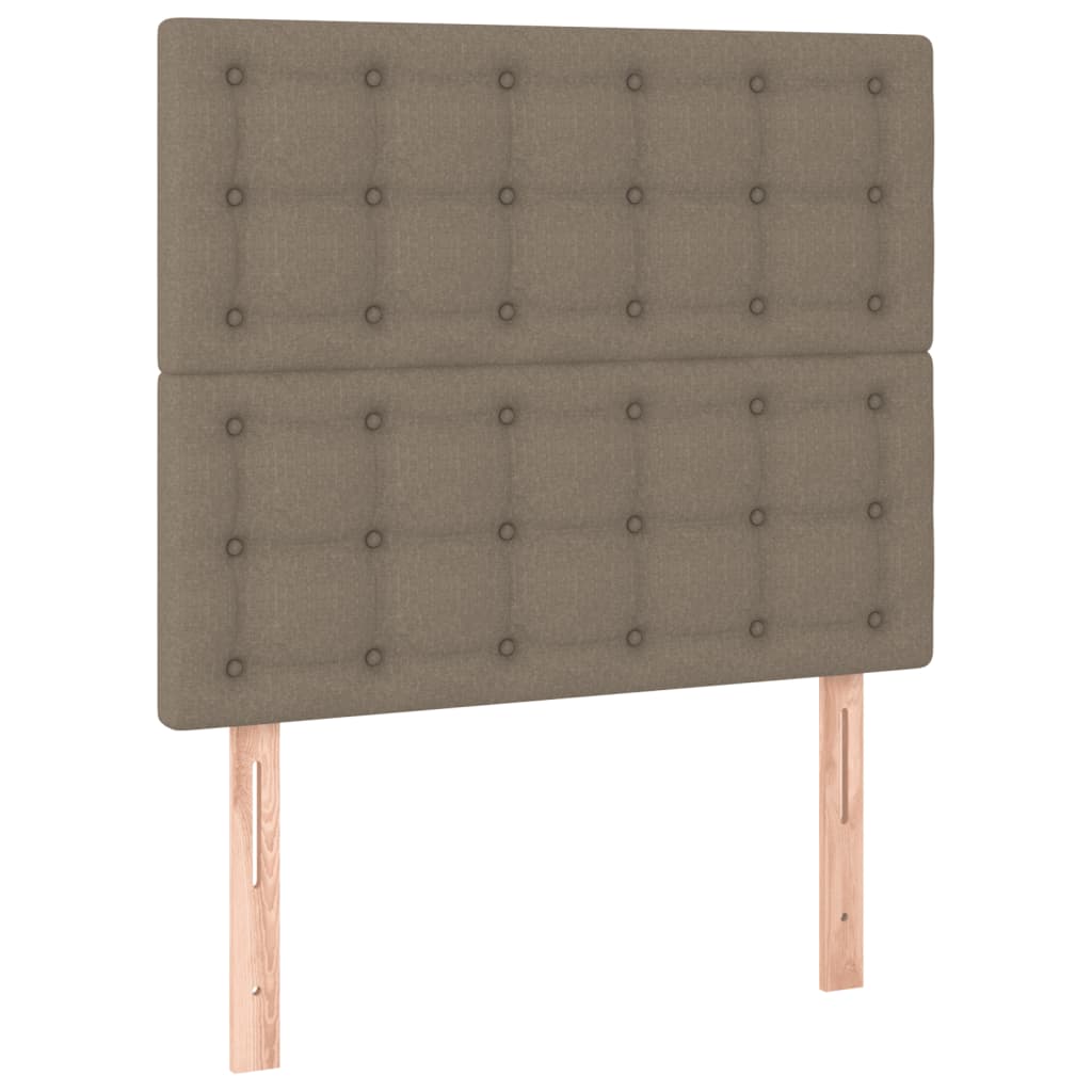 vidaXL Rama łóżka z zagłówkiem, taupe, 90x190 cm, obita tkaniną